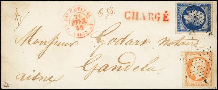 N°14Aa et 16, 20c et 40c, obl. ETOILE s. Env. CHARGE, càd rouge BUREAU CENTRAL 21/2/56, Superbe