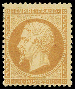 N°21 10c bistre, neuf *, TB