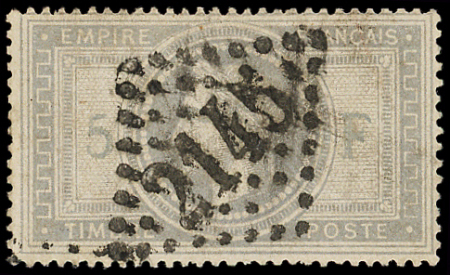 N°33 5f violet-gris, obl. GC 2145, TB