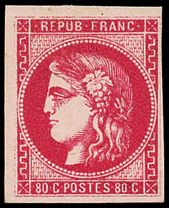 N°49b 80c rose vif, superbe nuance, TTB