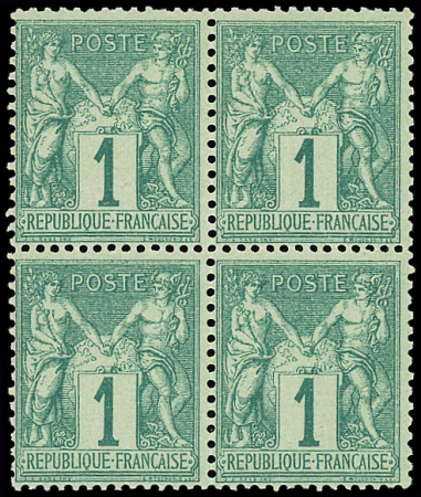 N°61 1c vert, BLOC de 4, neuf **, très frais et TB