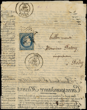 LE GENERAL RENAULT N°37 obl. Etoile sur Correspondance