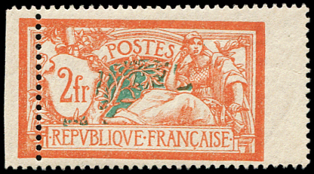 N°145h Merson,  2f orange et vert-bleu, PIQUAGE à CHEVAL,