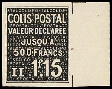N°164b 1f15 noir, NON DENTELE, bdf, neuf **, TB