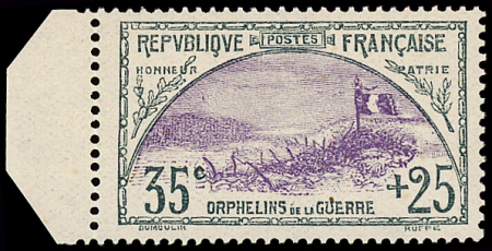 N°152 Orphelins, 35c + 25c ardoise et violet, bdf,