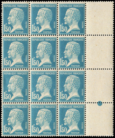 N°181a Pasteur,  1f50 bleu, BLOC de 12, FAUX de Marseille,
