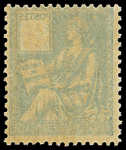 N°114c Mouchon, 25c bleu, impression RECTO-VERSO sauf les chiffres, neuf **, TB