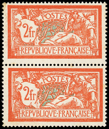N°145c Merson,  2f orange et vert-bleu, ECUSSON CASSE
