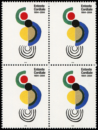 N°3657a  Entente Cordiale, BLOC de 4, faciale et RF