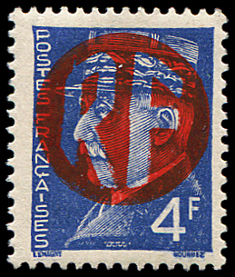 CHOLET N°23 4f bleu, surcharge rouge, NON EMIS, neuf