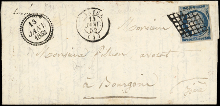 N°4 obl. GRILLE s. LAC, càd T15 NANTUA 14/1/52, Cursive