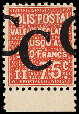 N°112 C sur 75c rouge, DOUBLE surch. A CHEVAL, neuf