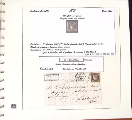 1849-1874, Deux albums présentant le timbre et la lettre