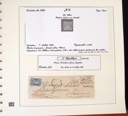 1849-1874, Deux albums présentant le timbre et la lettre