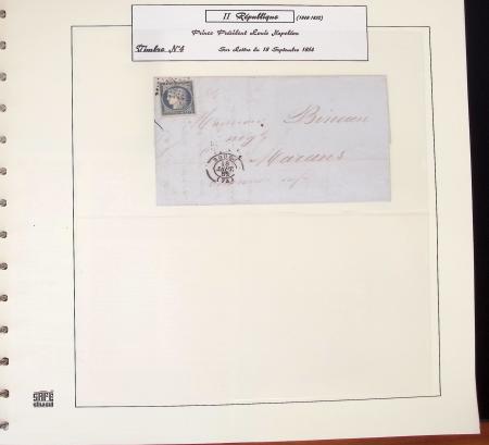 1849-1874, Deux albums présentant le timbre et la lettre
