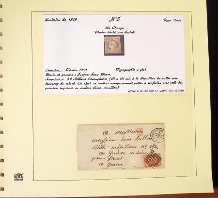 1849-1874, Deux albums présentant le timbre et la lettre