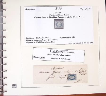 1849-1874, Deux albums présentant le timbre et la lettre