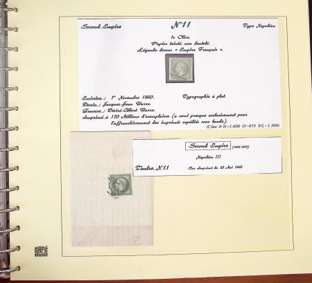 1849-1874, Deux albums présentant le timbre et la lettre