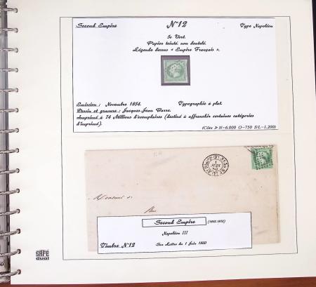 1849-1874, Deux albums présentant le timbre et la lettre