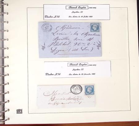 1849-1874, Deux albums présentant le timbre et la lettre