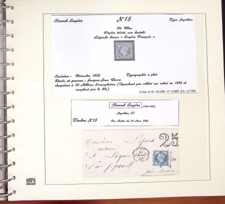 1849-1874, Deux albums présentant le timbre et la lettre