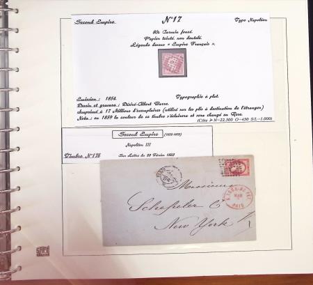 1849-1874, Deux albums présentant le timbre et la lettre