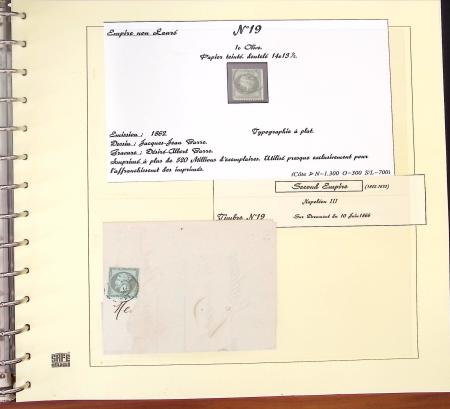 1849-1874, Deux albums présentant le timbre et la lettre