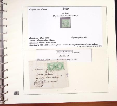 1849-1874, Deux albums présentant le timbre et la lettre