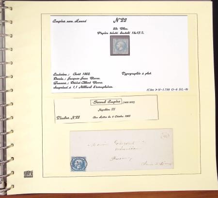 1849-1874, Deux albums présentant le timbre et la lettre