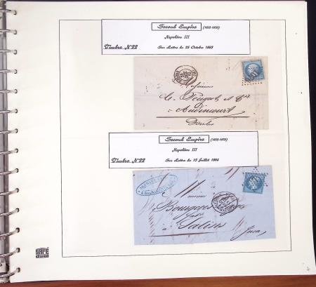 1849-1874, Deux albums présentant le timbre et la lettre