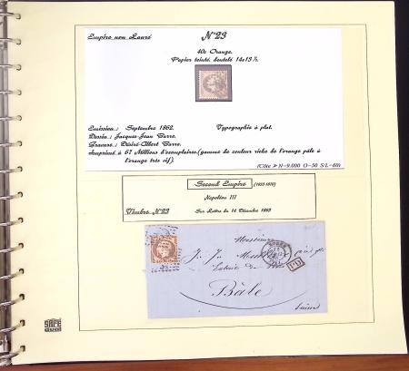 1849-1874, Deux albums présentant le timbre et la lettre