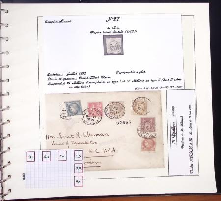 1849-1874, Deux albums présentant le timbre et la lettre