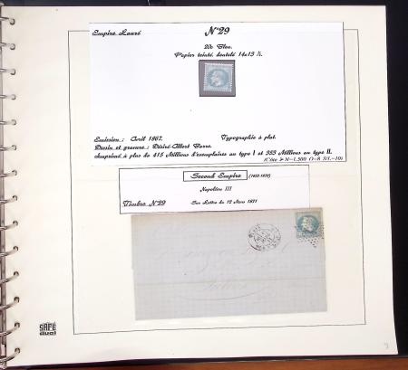 1849-1874, Deux albums présentant le timbre et la lettre
