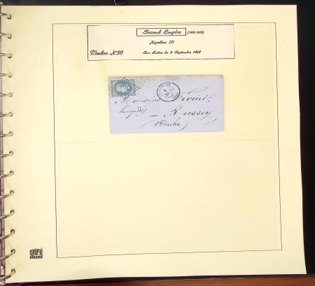 1849-1874, Deux albums présentant le timbre et la lettre