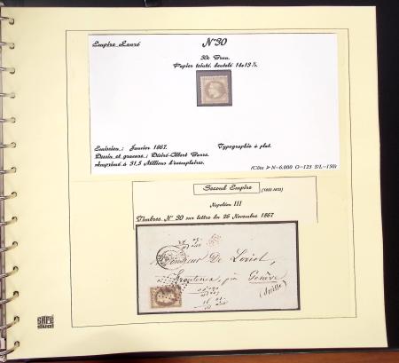 1849-1874, Deux albums présentant le timbre et la lettre