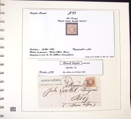 1849-1874, Deux albums présentant le timbre et la lettre