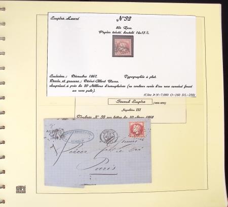 1849-1874, Deux albums présentant le timbre et la lettre