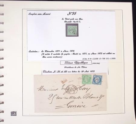 1849-1874, Deux albums présentant le timbre et la lettre
