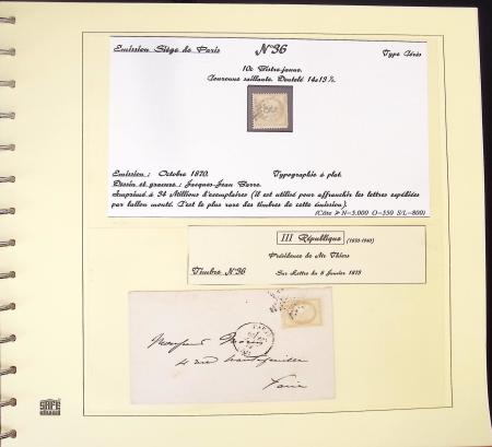 1849-1874, Deux albums présentant le timbre et la lettre