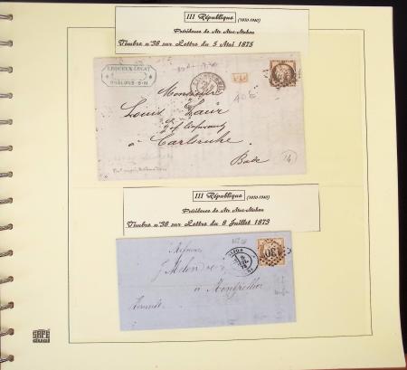 1849-1874, Deux albums présentant le timbre et la lettre