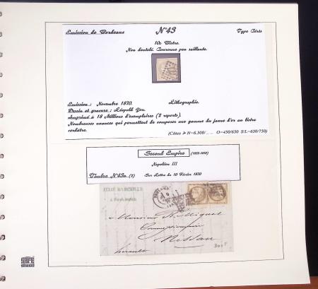 1849-1874, Deux albums présentant le timbre et la lettre
