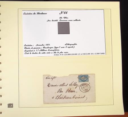 1849-1874, Deux albums présentant le timbre et la lettre