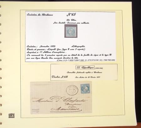 1849-1874, Deux albums présentant le timbre et la lettre