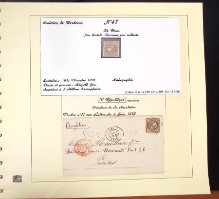 1849-1874, Deux albums présentant le timbre et la lettre