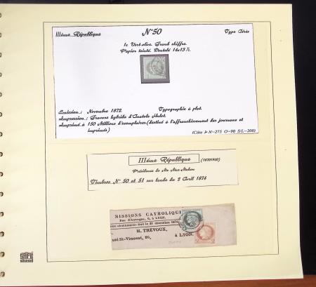 1849-1874, Deux albums présentant le timbre et la lettre
