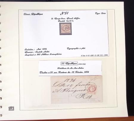 1849-1874, Deux albums présentant le timbre et la lettre
