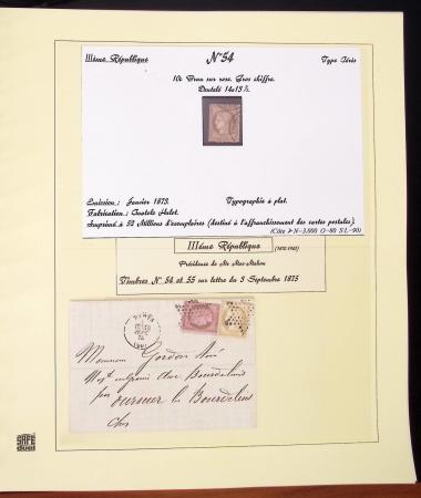 1849-1874, Deux albums présentant le timbre et la lettre