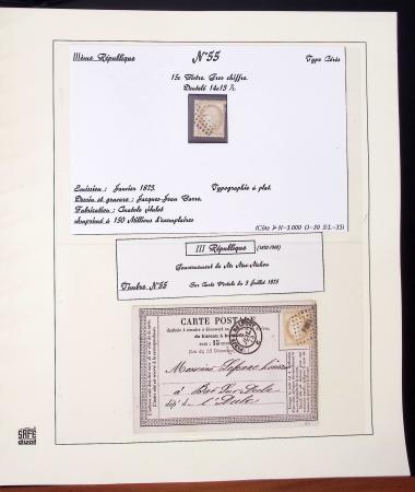 1849-1874, Deux albums présentant le timbre et la lettre