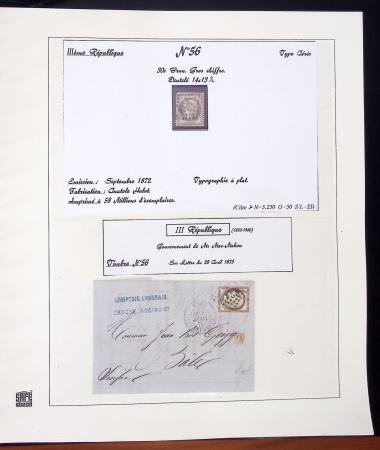 1849-1874, Deux albums présentant le timbre et la lettre