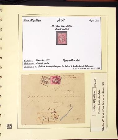 1849-1874, Deux albums présentant le timbre et la lettre